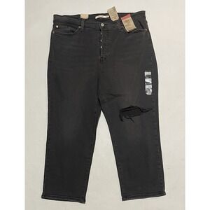 Womens‎ Levi's Jeans Wedgie Straight Size 20W Light Black Distressed Button Fly